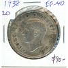 Image 1 : 1938 Canadian Silver Dollar. EF-40. Key Date. Mintage of 90,304.