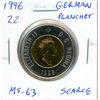 Image 1 : 1996 German Planchet Toonie. Scarce German Planchets can be distinguished from Canadian Planchets by