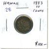 Image 1 : Hawaii. 1883 10 Cents. Issued by King Kalakaua I. Struck at the San Francisco Mint. Most were withdr