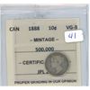 Image 1 : 1888 Canadian Silver 10 Cents. CCGG certified & graded VG-8.