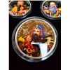 Image 3 : Complete set of 3 2018 $50. Each coin is colourized and depict the san xing gods: FU, LU & Shou. Eac