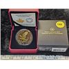 Image 1 : 2014 $20 Perched Bald Eagle. Gold-Plated. Proof with Ultra Heavy Cameo. 99.99% pure Silver. Housed i