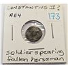 Image 1 : AE4 Constantius II Soldier spearing fallen horseman
