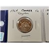 Image 2 : Lot of 2 Canada 5¢:  1964 & 1964 XWL