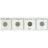 Image 2 : Lot of 4 Canada Silver 10¢:  1954, 1956, 1957, 1957 DOT