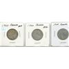 Image 1 : Lot of 3 Canada Silver 25¢:  1943 - 1945
