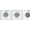 Image 1 : Lot of 3 Canada Silver 25¢:  1960 - 1962
