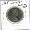 Image 2 : 1968 Canada 50¢, Missing 'A' on banner