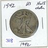 Image 1 : 1942 USA Silver Half Dollar