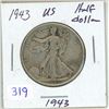 Image 1 : 1943 USA Silver Half Dollar