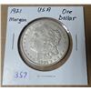 Image 1 : 1921 USA Silver Morgan Dollar