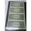 Image 2 : Series 2009 USA Government issued uncut sheet of four $1 bills, leather folder, COA