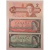 Image 2 : $1 canada 1967 banknote beattie-rasminsky $2 lawson-bowey 1954& $2 1986 note