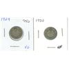 Image 1 : 1929 + 1930 Canadian silver ten cents