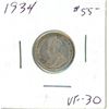 Image 2 : 1934 Canadian silver ten cents