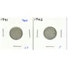 Image 1 : 1941 + 1942 Canadian silver ten cents