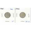 Image 1 : 1943 + 1944 Canadian silver ten cents
