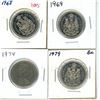 Image 1 : 1968, 1969, 1974, 1979 Canadian silver fifty cents