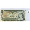 Image 1 : 1973 Canada one dollar note - special serial # six 6's