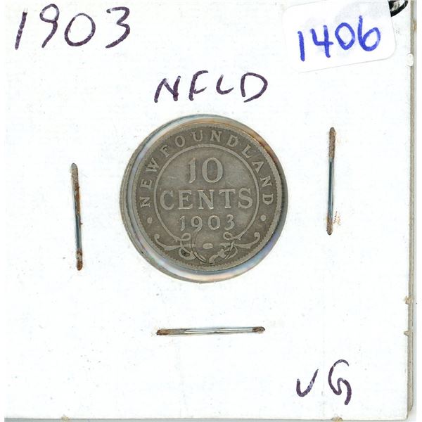 1903 Newfoundland ten cent silver coin