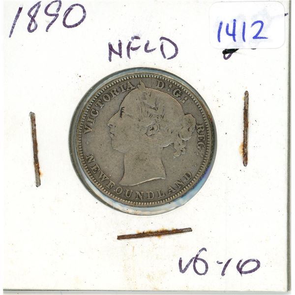 1890 Newfoundland 20 cents silver coin