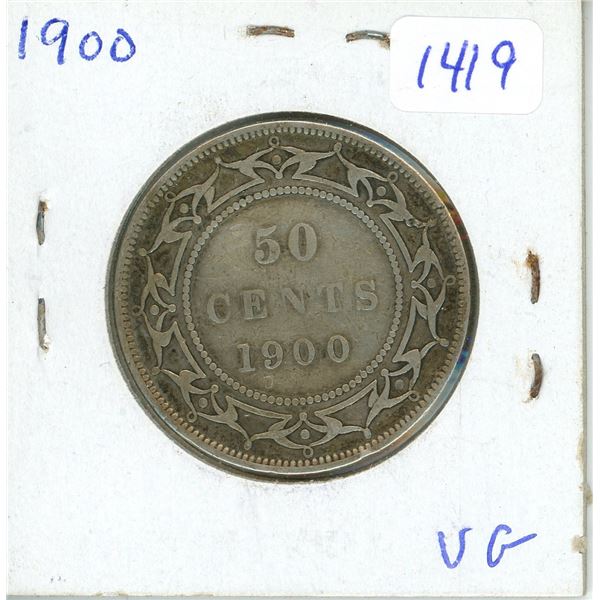 1900 Newfoundland 50 cents silver coin