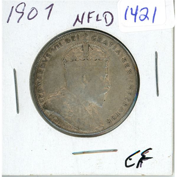 1907 Newfoundland 50 cents silver coin