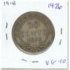 Image 1 : 1918 Newfoundland 50 cents silver coin
