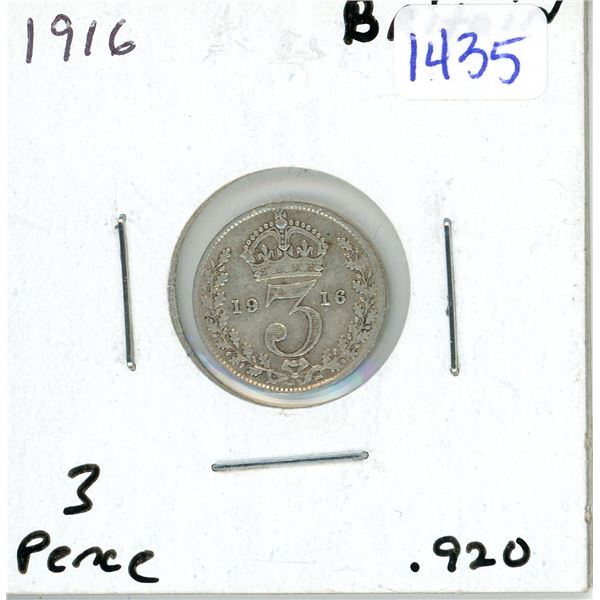 1916 British 3 Pence