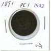 Image 1 : 1871 PEI one cent coin