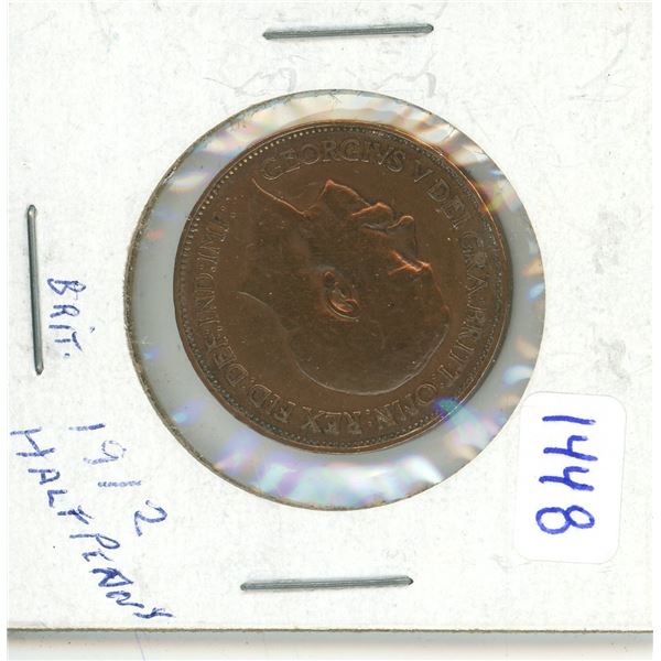 1912 British half penny