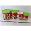 Image 1 : Tupperware Holiday 1 Touch Cannister Set (missing a lid)