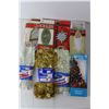 Image 4 : Assortment of Vintage Christmas Items - Garlands, Tinsel, Ribbons, Trays, Table Cloth, Electric Ligh