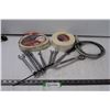 Image 1 : Lot of: Imperial & Metric Wrenches, Recovery Strap, White Tape, Grease Gun Hose