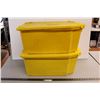 Image 1 : * (2) 23" x 16" Yellow Storage Containers with Lids