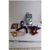Image 1 : Marvel and DC Toys - Fanny Pack, Stickers, Plane Toy, Misc.
