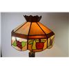 Image 2 : * Vintage Lamp - Lead & Stained Glass Shade - Metal Base (working shade is damaged)