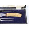 Image 2 : Antique - Antler Handled Carving Set - (in case)