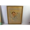 Image 2 : (2) Vintage Prints of Children (15" x 19") (13" x 17" - frame is apart)