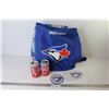 Image 1 : (11) Toronto Blue Jays Items -Bud Light 24 Can Bag Backpack - 1992 Coca-Cola Cans -  Sew on Patches
