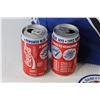 Image 2 : (11) Toronto Blue Jays Items -Bud Light 24 Can Bag Backpack - 1992 Coca-Cola Cans -  Sew on Patches