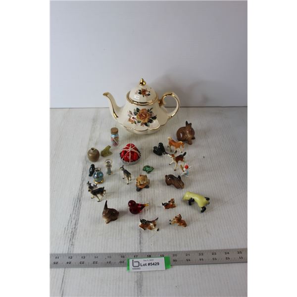 Sadler Tea Pot, Miniature Animal Figurines