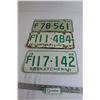 Image 1 : (3) Saskatchewan License Plates - 1966, 1968, 1970