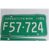 Image 2 : Pair of Saskatchewan 1969 License Plates