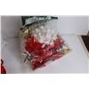 Image 6 : (8) Red Gift Bags, Christmas-Themed Beaded Chain, Assorted Bows, Misc.