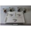 Image 1 : (4) Norman Rockwell Cups - Poker Themed Divided Ceramic Tray