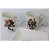 Image 3 : (4) Norman Rockwell Cups - Poker Themed Divided Ceramic Tray