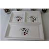 Image 4 : (4) Norman Rockwell Cups - Poker Themed Divided Ceramic Tray