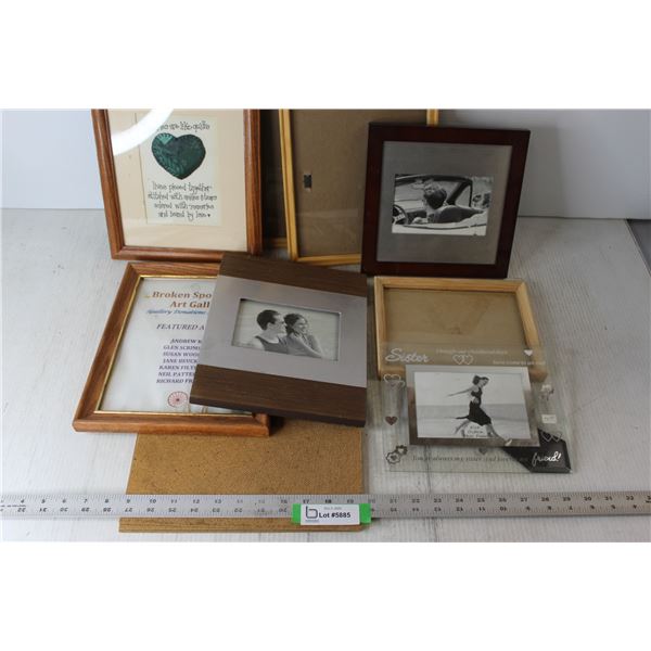 (7) Picture Frames, (1) Framed Saying