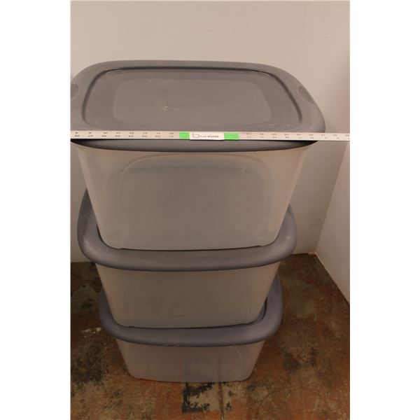 (3) Tuff Store Storage Boxes With Lids - Bodnarus Auctioneering